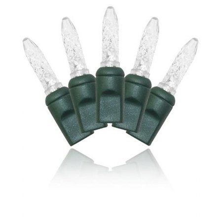 WINTERLAND Winterland S-70M5PW-4G M5 Faceted Pure White LED Light Set With In-Line Rectifer On Green Wire S-70M5PW-4G